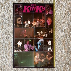 Vintage 35x22 The Kinks Double Sided Poster Arista Records 1980 Crowd Shot Photo