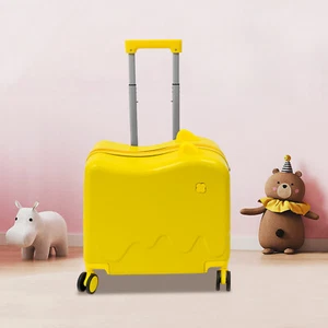 18" Children's Luggage Case Rolling Kids Ride-On Suitcase W/ Lock & Stickers - Picture 1 of 24