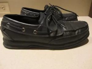 EUC Mens Dexter Boat Deck Shoe Casual/Dress Size 9 Loafer Black Excellent - Picture 1 of 14
