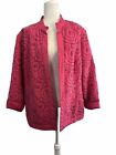 Christina Hope Silk Quilted Hot Pink Open Jacket Women 1X