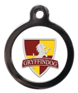 Etiqueta de identificación de mascota GRYFFINDOG FUN WIZARD etiqueta personalizada o llavero 2 tallas - Imagen 1 de 3
