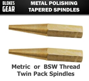 Metal Polishing Buffing Tapered Spindle Buff Twin Pack 1/2" 5/8" BSW 12mm 16mm - Picture 1 of 1