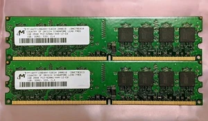 2GB 2x1GB PC2-4200 MICRON MT16HTF12864AY-53ED4 DDR2-533 Desktop Ram Memory Kit - Picture 1 of 3