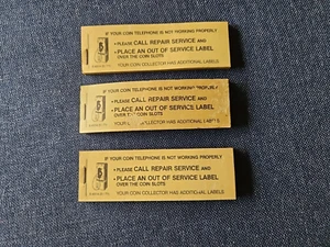 Payphone, Yellow Out of Service Label's...3 full packs. - Picture 1 of 3