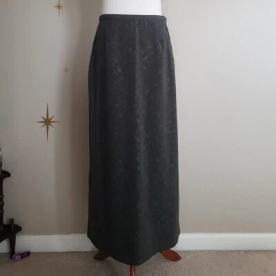 Falda midi floral verde anexo esquina informal vintage talla 8 Fairycore Whimsigoth Foto 1 de 4