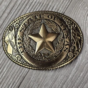 The State of Texas Lone Star Solid Brass Belt Buckle - Picture 1 of 2