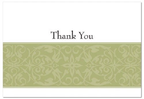Sage Green Swirl Wedding Thank You Notes 50/pk — 第 1/1 张图片