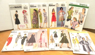 LOT OF 8 RETRO-LOOK PATTERNS - NEW, UNCUT, FACTORY FOLDED - VINTAGE CLOTHING - Image 1 of 4