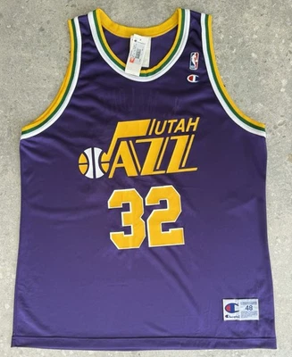 KARL MALONE JERSEY UTAH JAZZ CHAMPION 48 XL BNWT NEW OLD STOCK ROOKIE SEASON - Image 1 of 4
