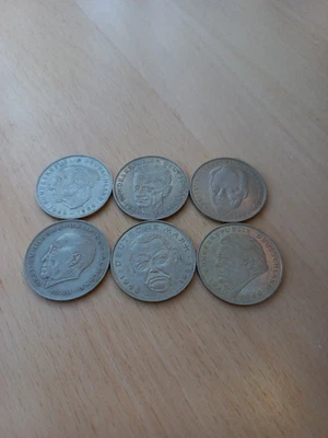 Die deutschen 2 DM Münzen als Komplettsatz von Adenauer bis Brandt, VZ - Bild 1 von 2