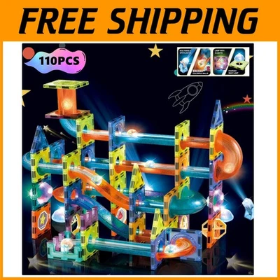 Glow in the Dark Magnetic Building Blocks - 110 PCS STEM Learning Set for Kids - Image 1 of 4
