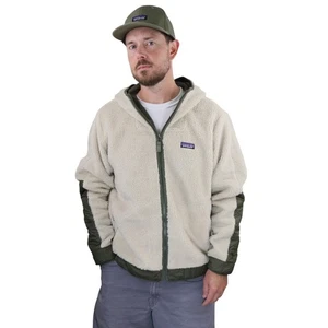 Patagonia Rhythm Wool Sherpa Retro-X Fleece Hoody Jacket Coat Mens Large Oatmeal - Picture 1 of 11