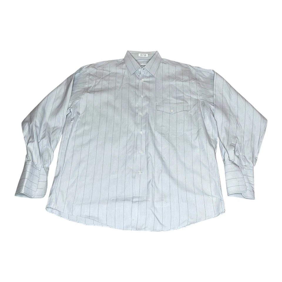 Vintage Giorgio Armani Le Collezioni Mens Pinstripe French Cuff Dress Shirt 15.5 - Image 1 of 4