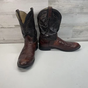 Distressed Tony Lama Brown Leather 2032 Western Rodeo Ranch Work Boots 10.5 D - Picture 1 of 17