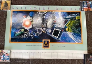 Vintage 1981 Atari Asteroids Deluxe Werbe Arcade Wettbewerb Poster 24" x 36" - Bild 1 von 9