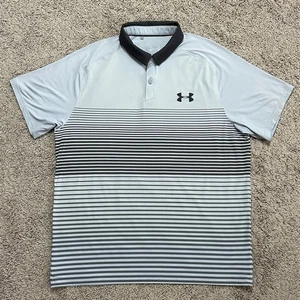 Under Armour Loose Men's Striped Polo Shirt Size L - Picture 1 of 8