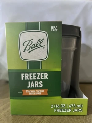 Ball Jar 16-Ounce Plastic-Freezer Jars, 2-Pack - Image 1 of 4