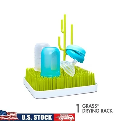 Estante de secado de biberones organizador de encimera diseño de césped no tóxico fácil de limpiar Foto 1 de 4