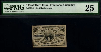 3rd Issue 1864-69 3c HISTORIC Washington Fractional Currency! - Image 1 of 2