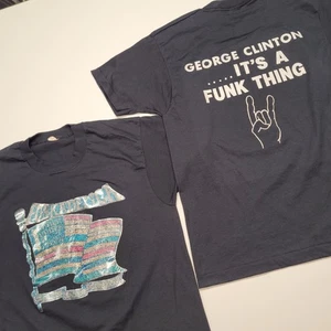 RARE!  BLACKNESS UNLIMITED  IRON ON GLITTER 1979 "FUNKADELIC" T-SHIRT SZ:L - Picture 1 of 13