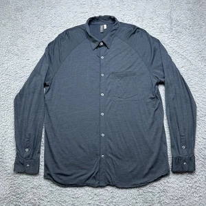 Ibex Shirt Mens XL Gray Merino Wool Long Sleeve Button USA Made Gorpcore - Picture 1 of 13