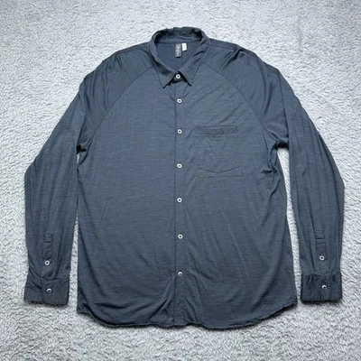 Camisa Ibex Para Hombres XL Gris Lana Merino Manga Larga Botón Hecha en EE. UU. Gorpcore Foto 1 de 4