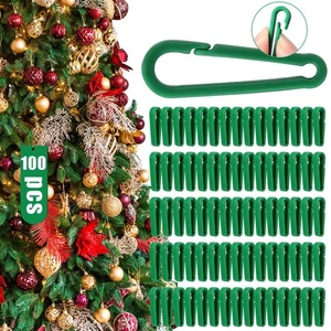 100 Piezas Mini Ganchos de Adorno de Plástico de Navidad para Decoración de Árbol de Navidad S... - Imagen 1 de 6
