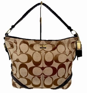 COACH CHELSEA 18903 KATARINA SIGNATURE CANVAS/PATENT LEATHER HOBO TOTE BAG - Picture 1 of 18