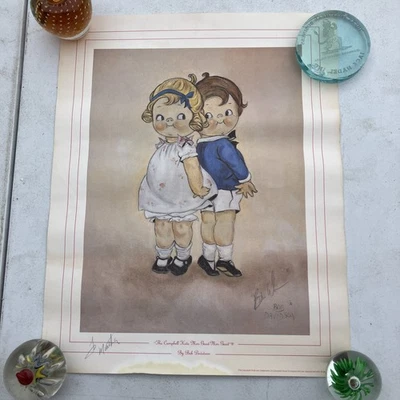 SIGNED: 1981 Campbell Kids "Mm Good" Litho By Bob Davidson 16 X 20" Americana - Image 1 of 4