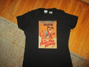Disney Presents PLUTO FOOD FOR FEUDIN' T SHIRT Retro Chip Dale Cartoon Ladies LG - Picture 1 of 2