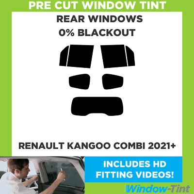 Für Renault Kangoo Kombi 2021+ Vor Cut Fenster Getönt Heck 0% Blackout Folie - Image 1 of 4