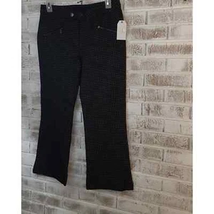 Time & Tru sz 14 NWT Cropped Pant Square Dot Straight Stretch Ponte - Imagen 1 de 5