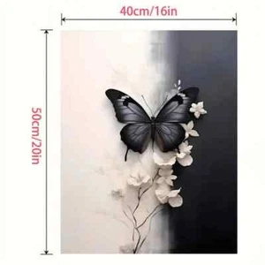 NEU Malen nach Zahlen-Set Schwarzer Schmetterling DIY Leinwand 40 x 50 cm - Bild 1 von 4