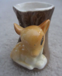 Vintage Hornsea Royal Fauna Tree Trunk Posy Mini Vase with Bambi Fawn Deer - Picture 1 of 5