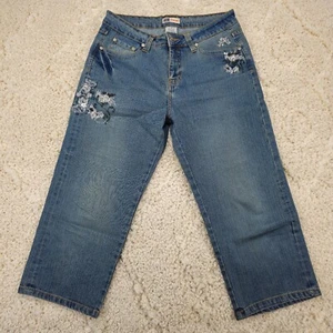 Faded Glory Damen Jeans Capri Stretch Größe 10 30x21 Mid-Rise Blau Denim  - Bild 1 von 16