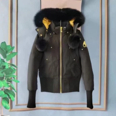 2024Winter Moose Knuckles Black/White/Red Scissors Down Cotton Hoodie Jacket#AA - Image 1 of 4