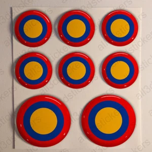 Autocollant Arménie Cocarde Rond Résine 3D Relief Drapeau Armée de l'air - Picture 1 of 1