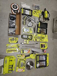 Ryobi Large Lot of Drill Bits And Multi Tool Blades  Mixed Condition Sockets 14