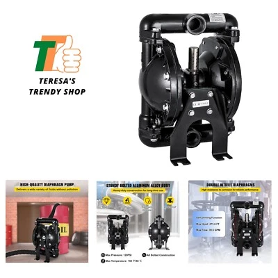 Air-Operated Double 1 inch Inlet Outlet Aluminum 35 GPM Max 120PSI, Nitrile D... - Image 1 of 4