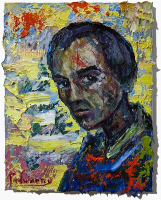 OIL PAINTING█UNIQUE IMPRESSIONISt ART█SIGNED ABSTRACT█ORIGINAL █PORTRAIT POP MAN - Image 1 of 4