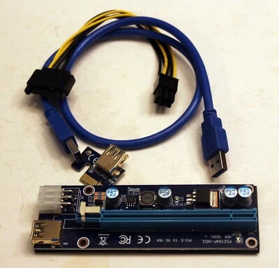 2 Pack PCIe X1 to X16 Riser  6 Pin  PCE164P-N03 008C Graphics Card GPU Mining - Image 1 of 2