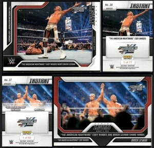 (2) 2023 Panini Instant WWE Cody Rhodes/Brock Lesnar SUMMER SLAM #36 & #37 SP 🔥 - Picture 1 of 5