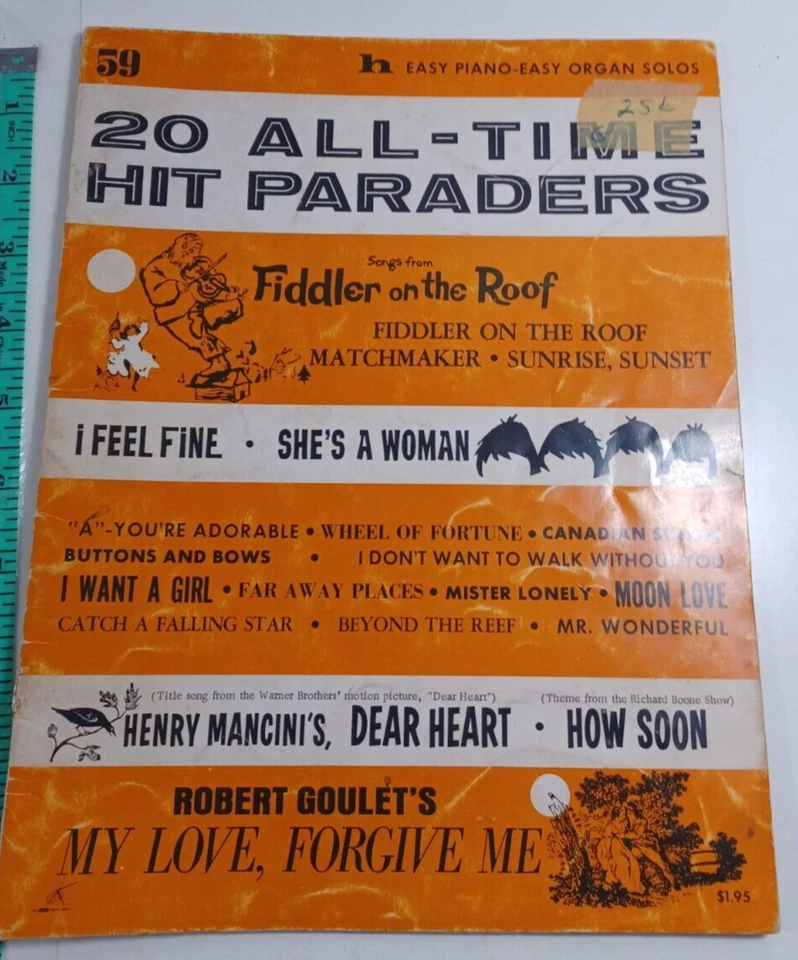 20 Partituras All Time Hit Paraders Beatles Nº 59 Organ Solos 1964 Piano M19 Foto 1 de 2