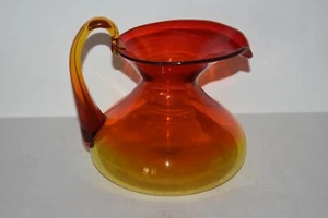 MCM Red Tangerine Amberina Pitcher Blenko? - Picture 1 of 4