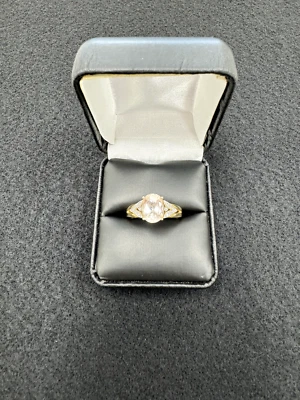Anillo de Morganita y Diamantes, Oro Amarillo 14k, Talla 10 Foto 1 de 4
