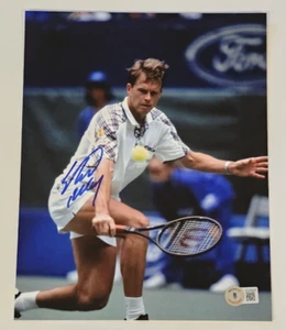 Foto firmada por Stefan Edberg 8x10 - 6 veces campeón de tenis mayor - Beckett - Imagen 1 de 3