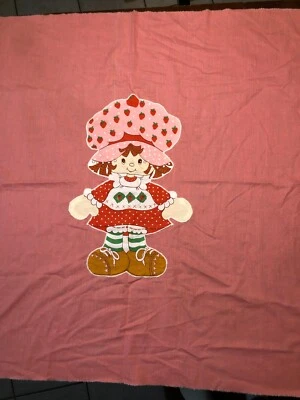 Painel de amostra vintage rosa morango tecido shortcake decoração fantasia artesanato - Imagem 1 de 4