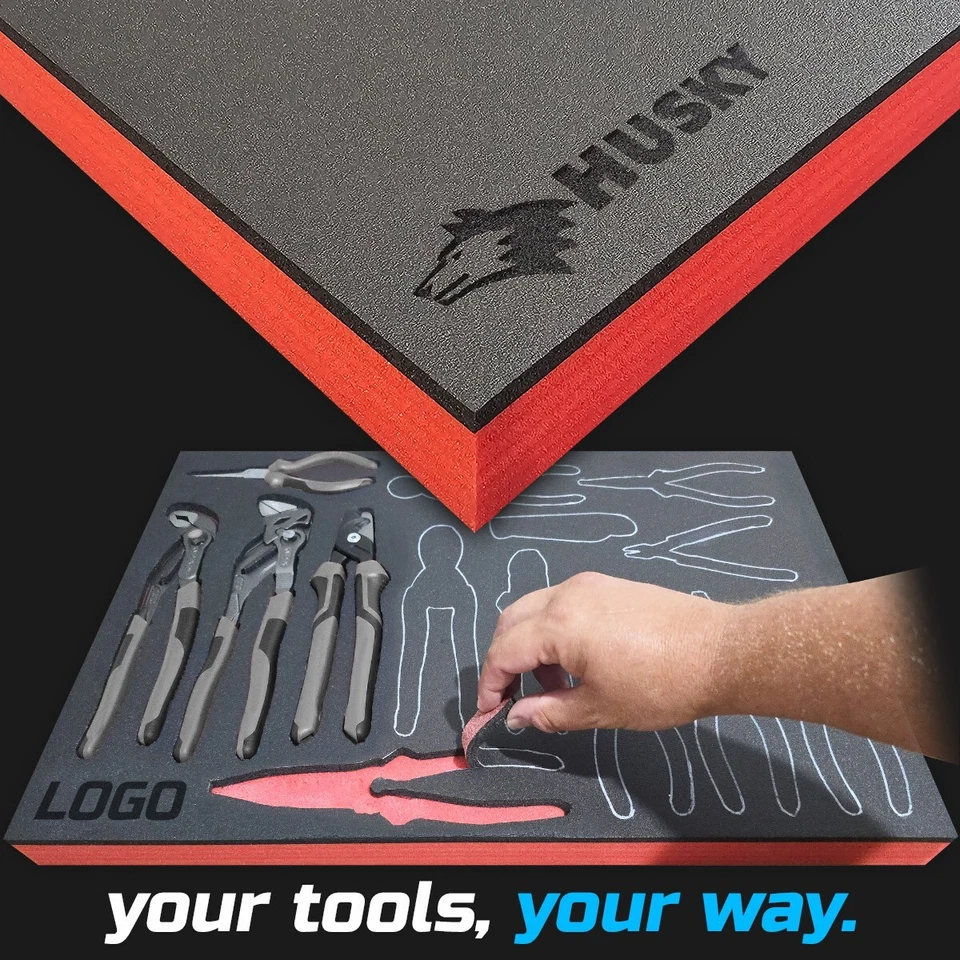 HUSKY shadow foam tool tray insert storage organizer toolbox tool kit set - Image 1 of 4