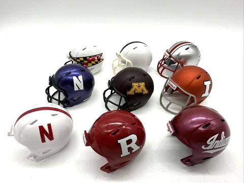 Vintage College Mini Football Helmets Nebraska Indiana Ohio State Minnesota Cover