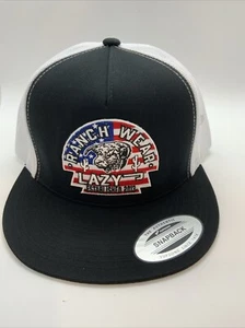 LAZY J RANCH BLACK ARROWHEAD CLASSIC FIVE PANEL AMERICAN TRUCKER HAT - Picture 1 of 4
